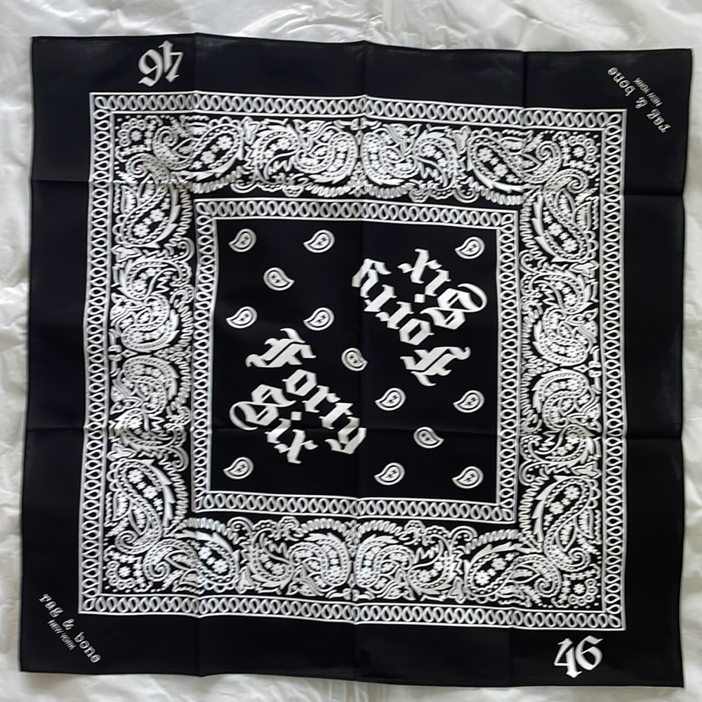 Rag&Bone Bandana In Black/White One Size